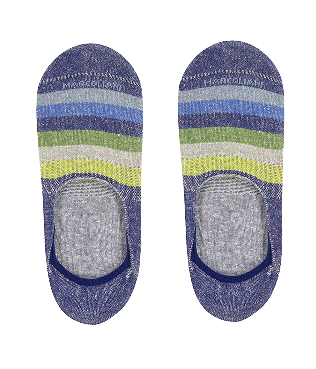 Mens Linen & Cotton Invisble Sock in Denim