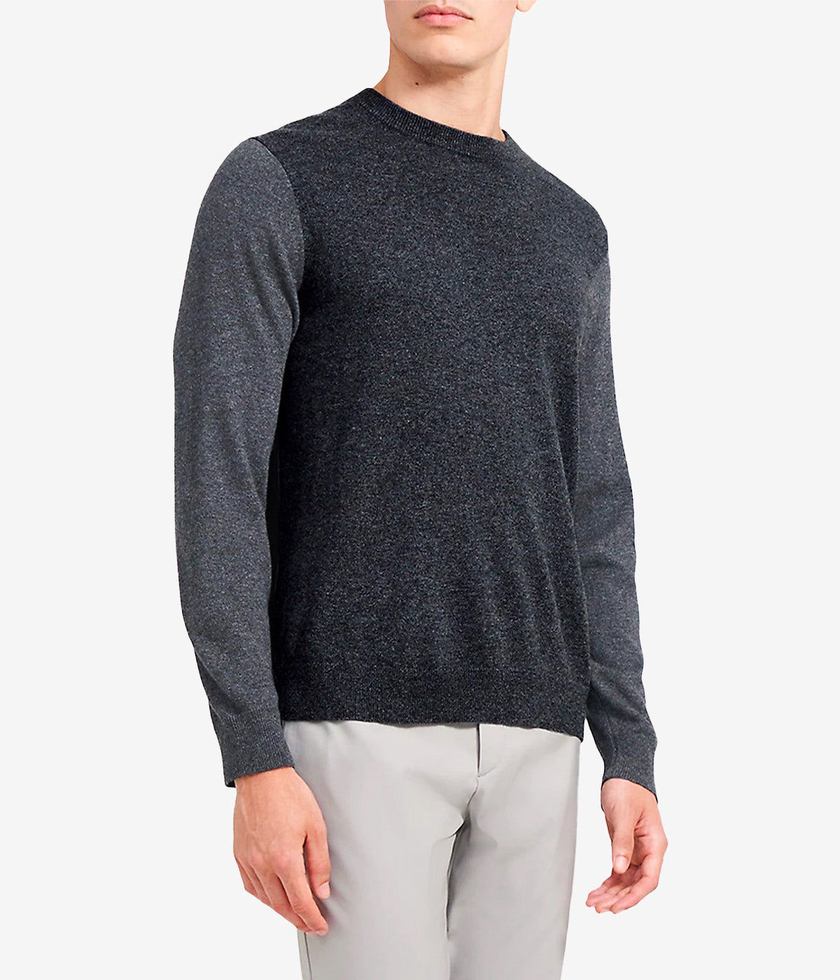 Milan Crew Cashmere in Grey Multi
