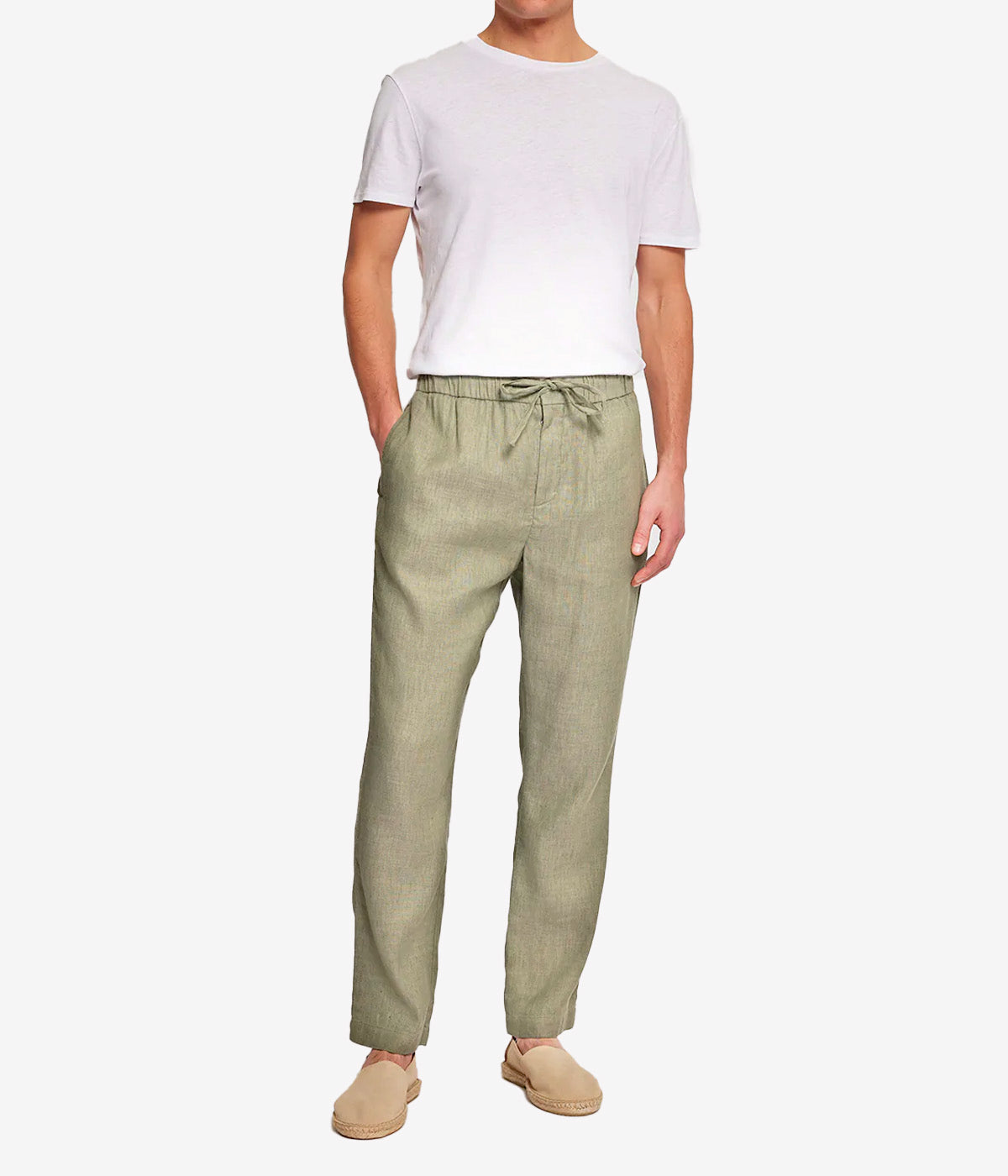 *FINAL SALE* Oscar Linen Chinos in Fir Green