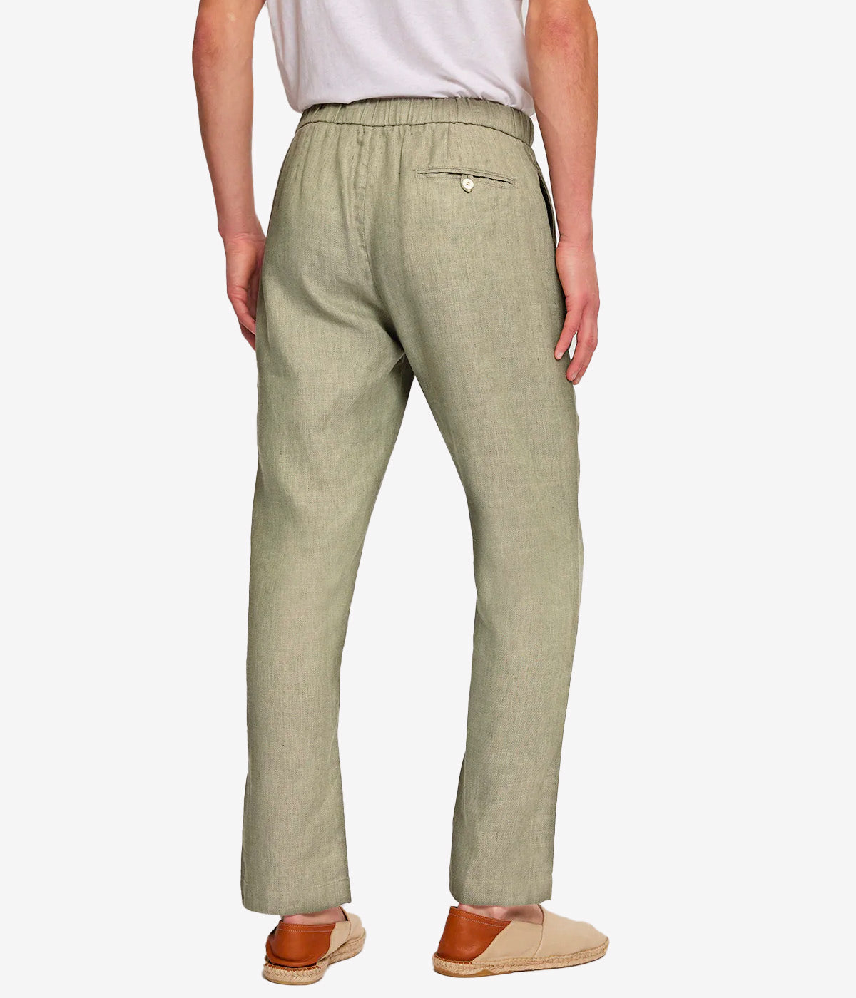 *FINAL SALE* Oscar Linen Chinos in Fir Green