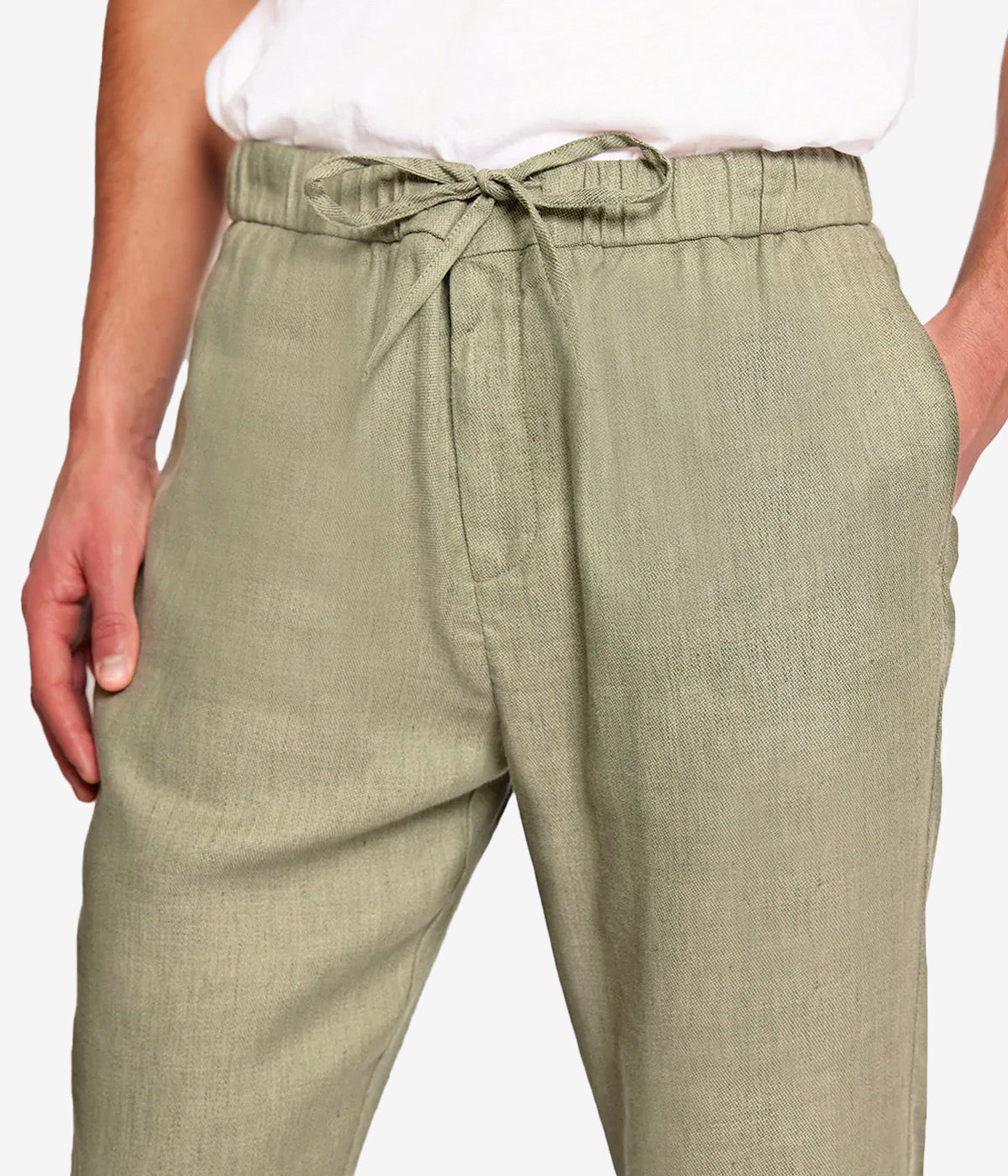 *FINAL SALE* Oscar Linen Chinos in Fir Green