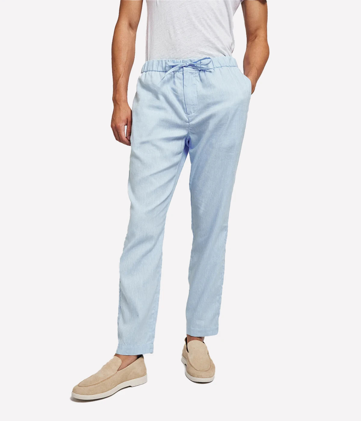 Oscar Linen Chinos in Pale Blue