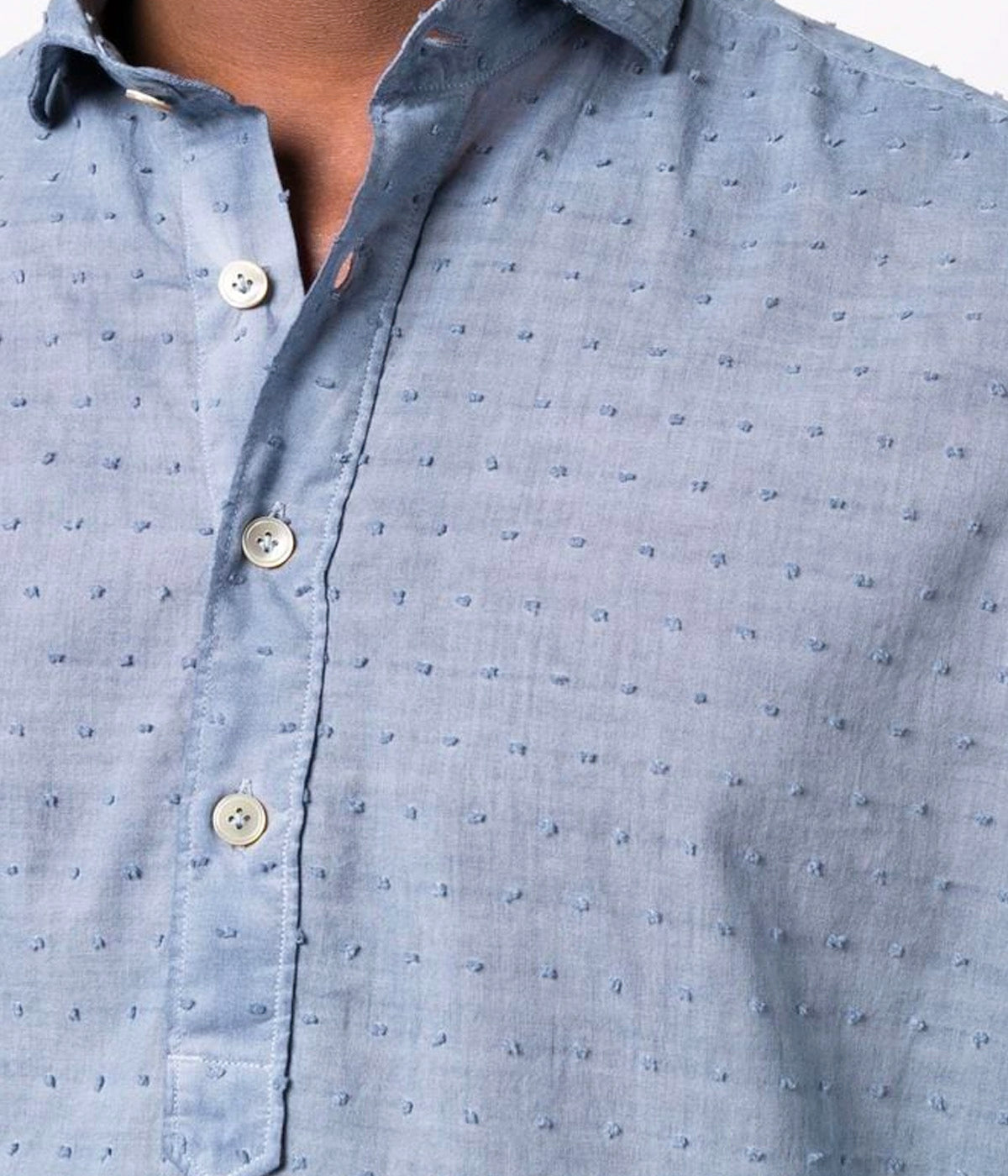 Polo Collar Shirt in Blue