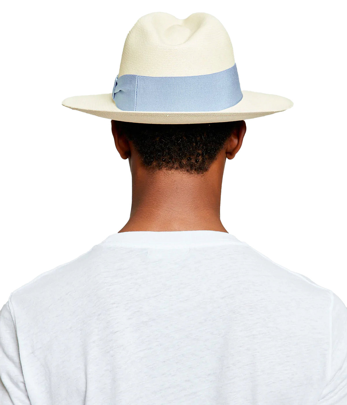 Rafael Panama Hat Wide Ribbon in Dusty Sky