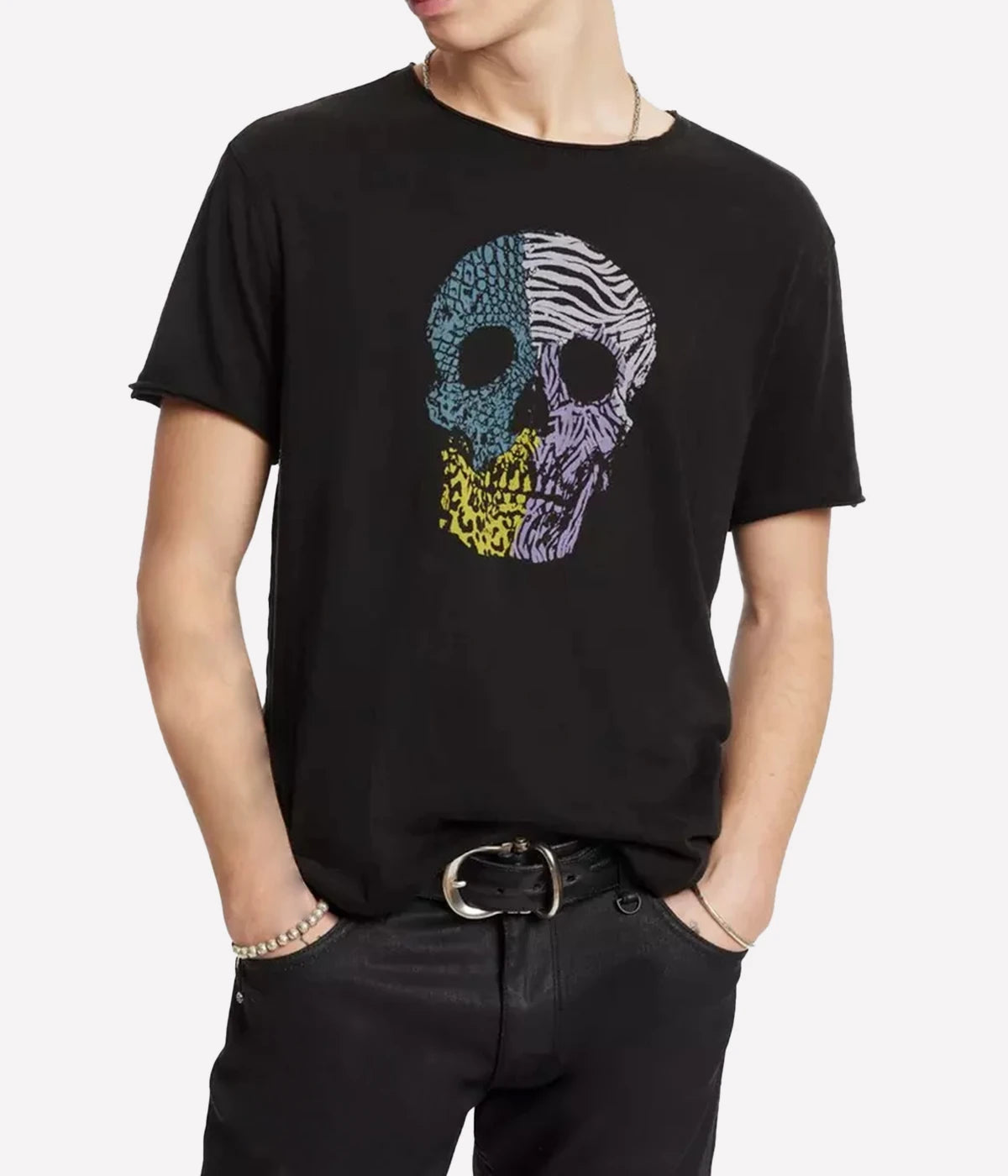 Raw Edge Vintage Tee in Black