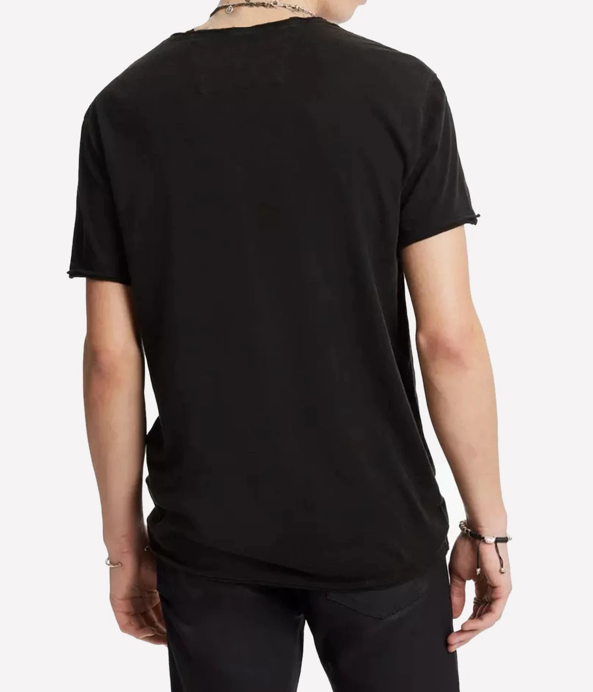 Raw Edge Vintage Tee in Black