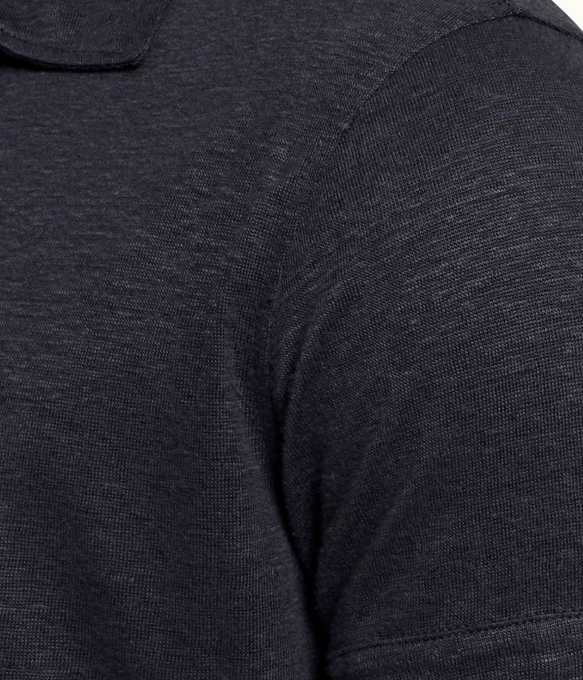 Sebastian Linen Polo in Navy