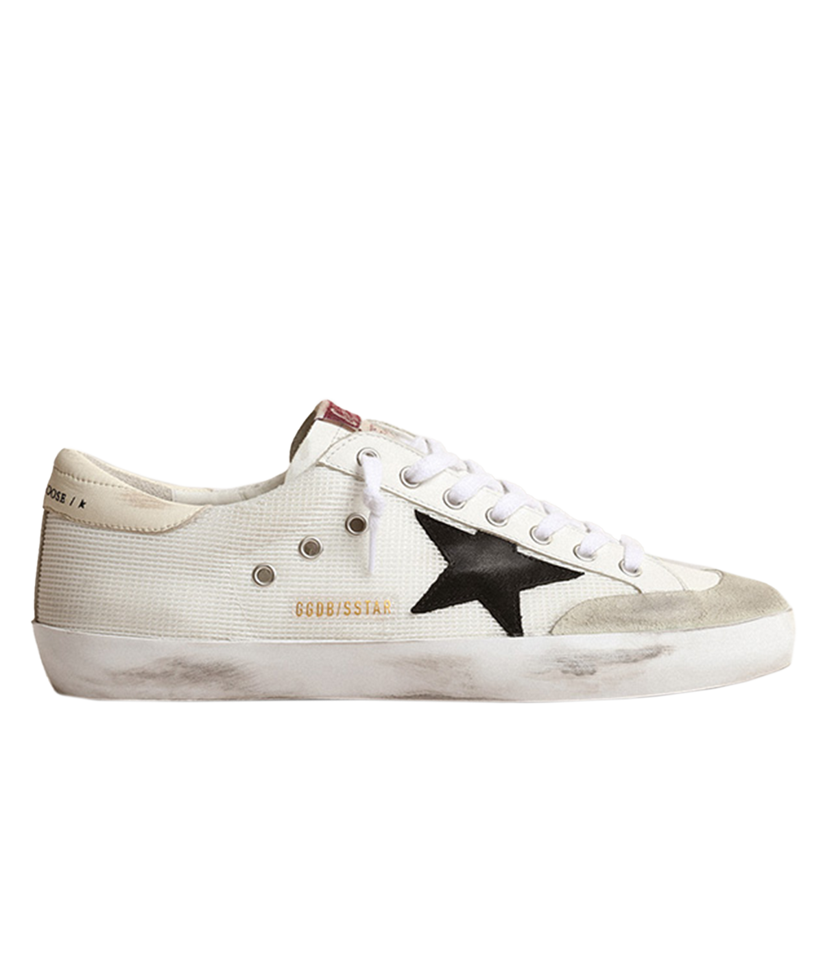 Super-Star Penstar Net Upper Leather in White, Black & Beige