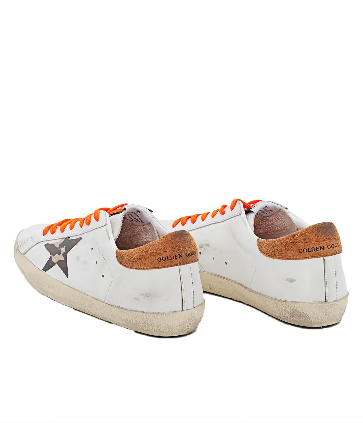 Super Star Leather Upper in White, Camo & Cognac