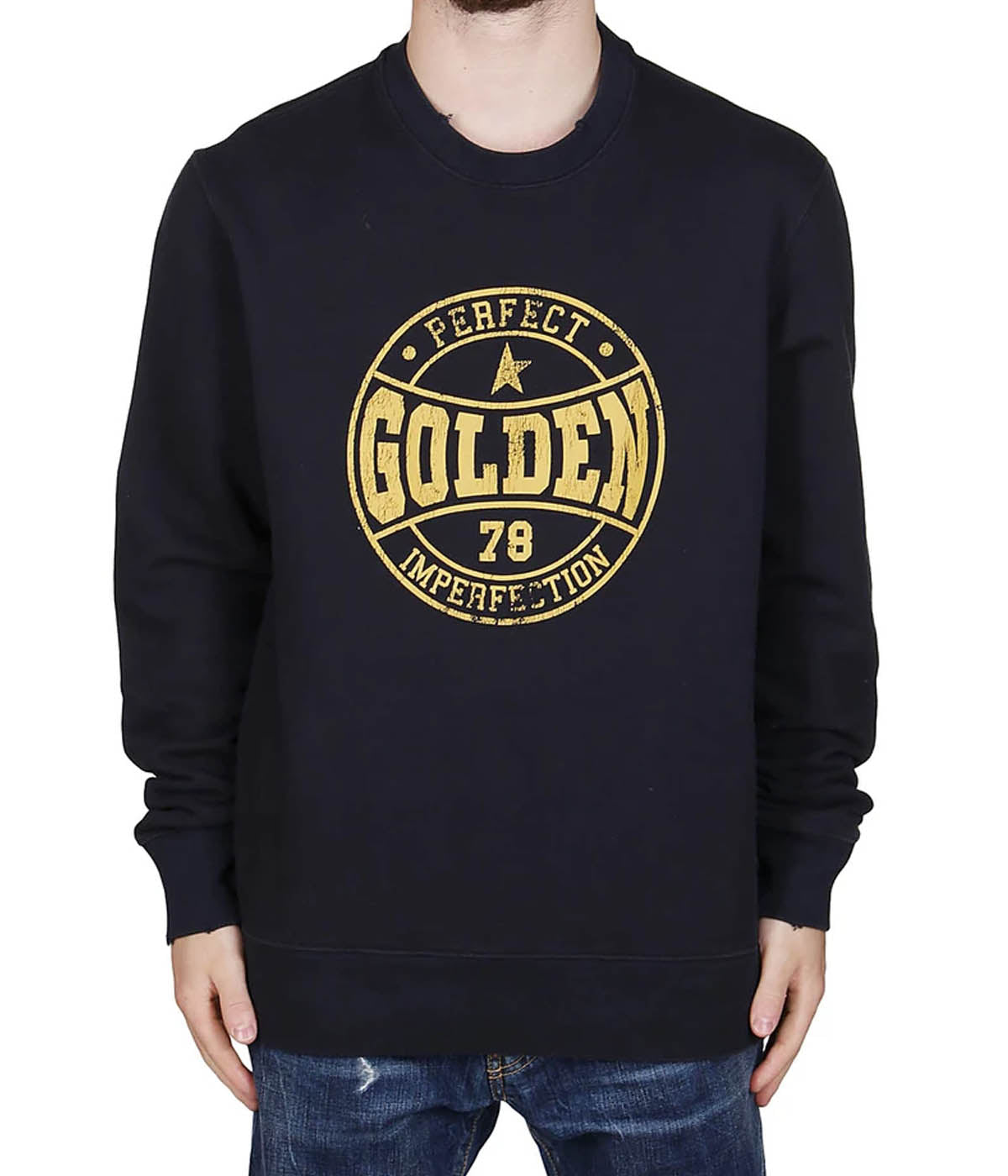 Sweatshirt Archibald Crewneck in Deep Blue & Chai Tea