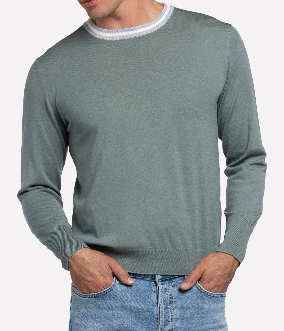 *FINAL SALE* Crew Neck Sweater in Military Green