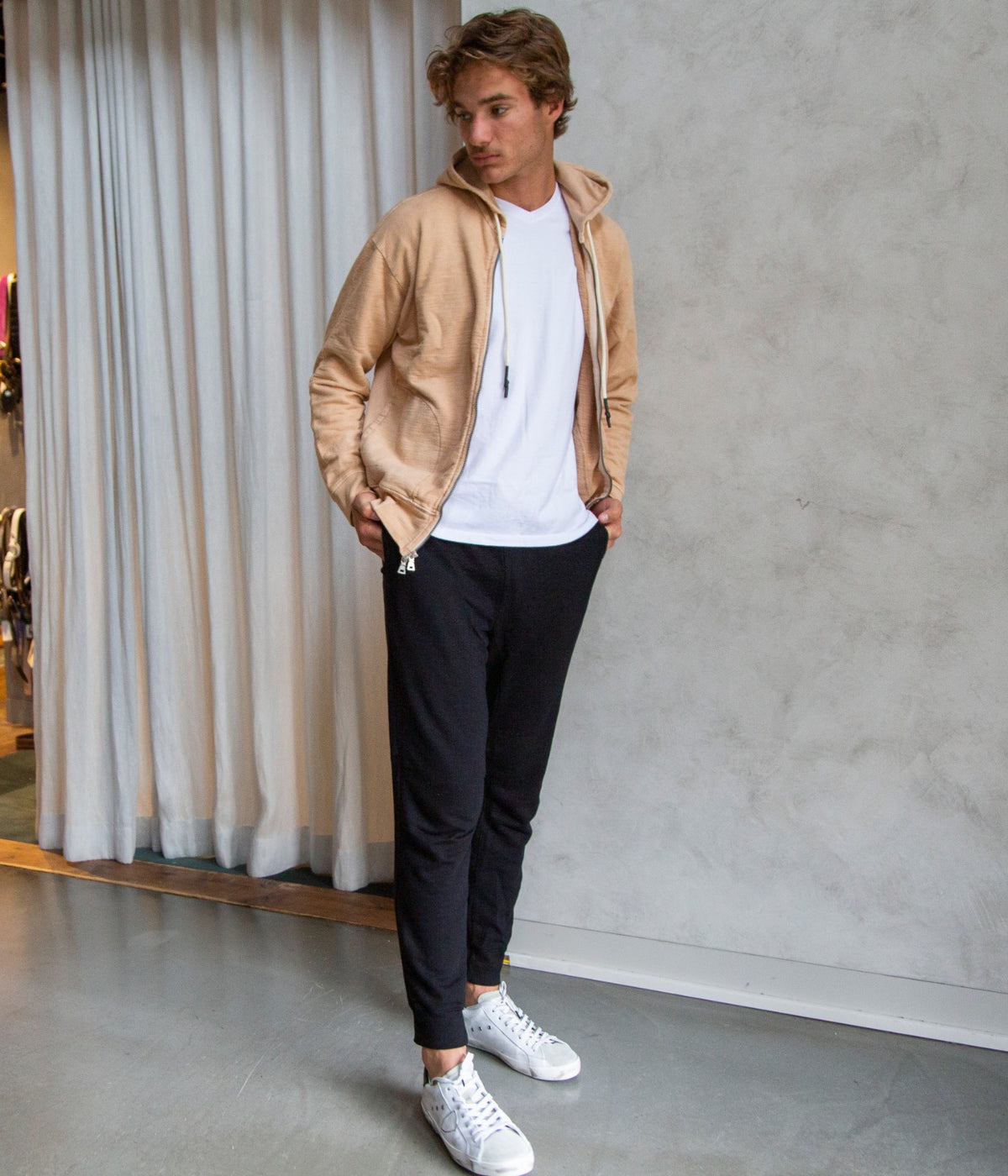 Garo Zip Hoodie in Moongoose