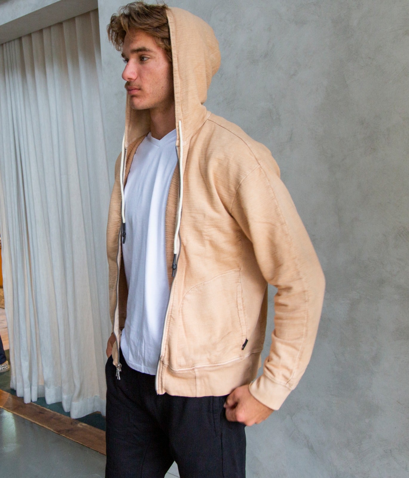 Garo Zip Hoodie in Moongoose