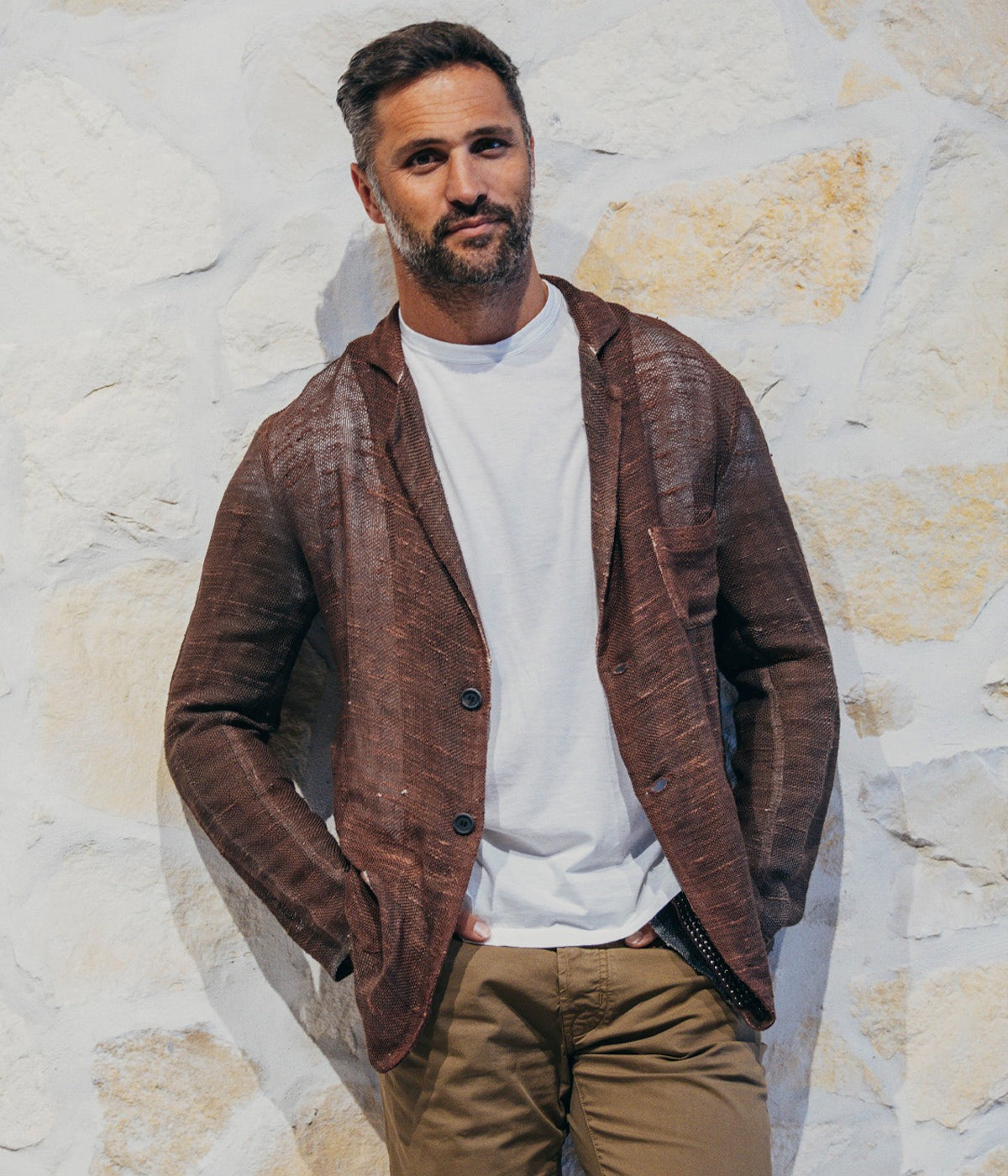 Knitted Blazer in Brownie