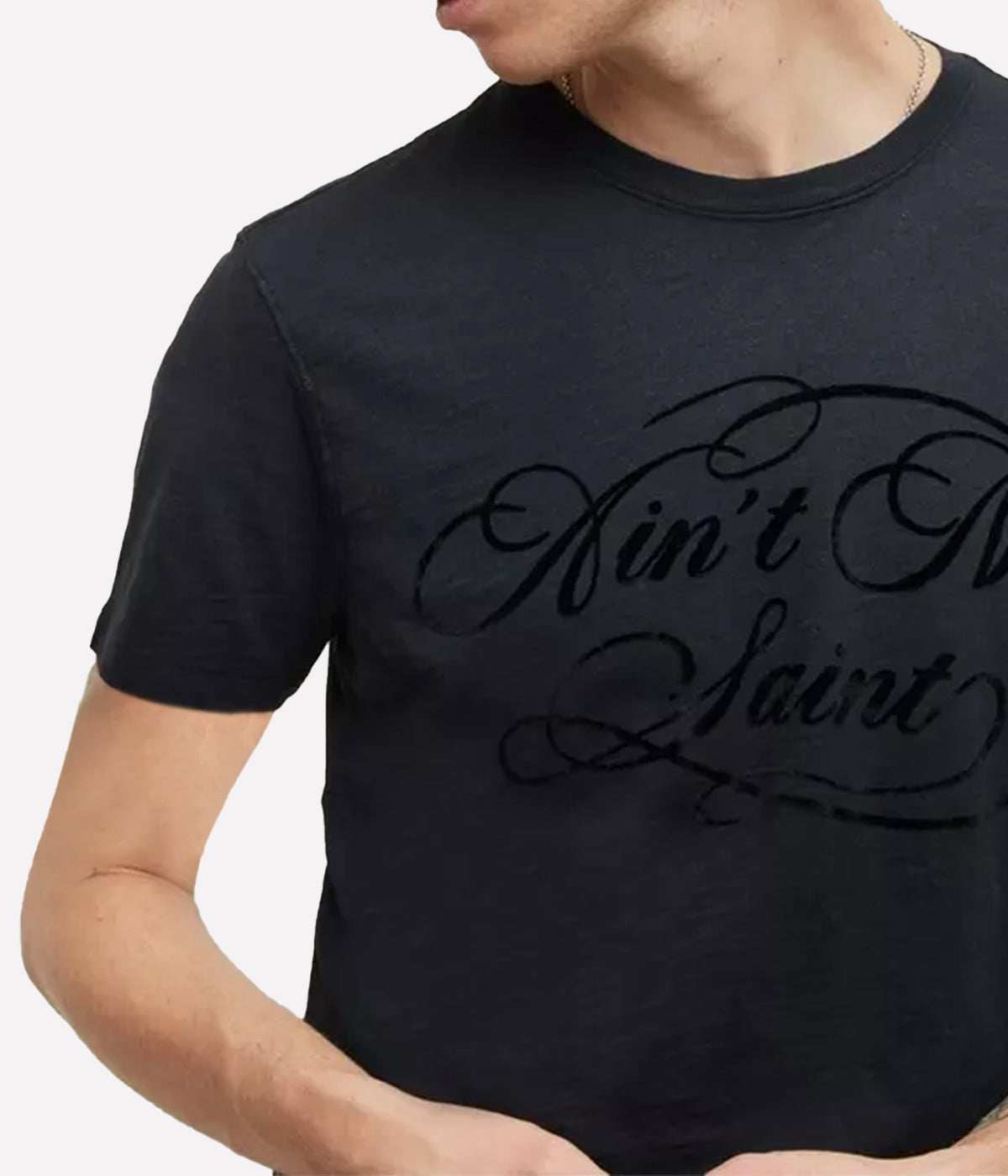 Aint No Saint Crew T-Shirt in Black