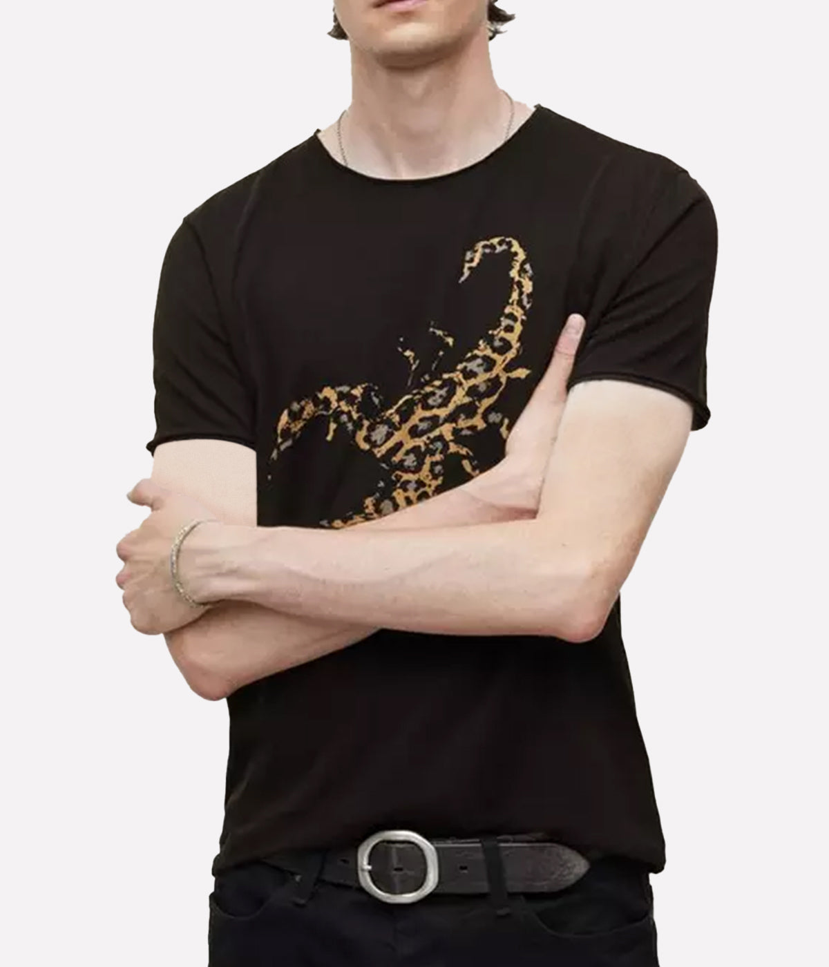 Scorpion Raw Edge T-Shirt in Black