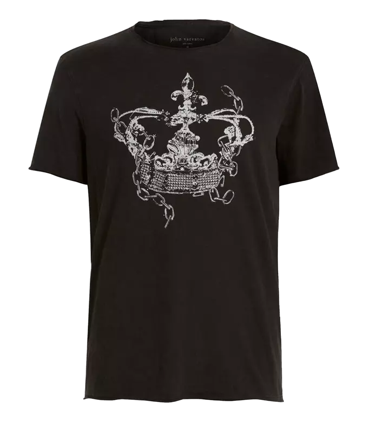 Broken Crown Raw Edge T-Shirt in Black