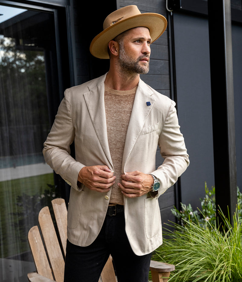 Single Breasted Blazer in Beige