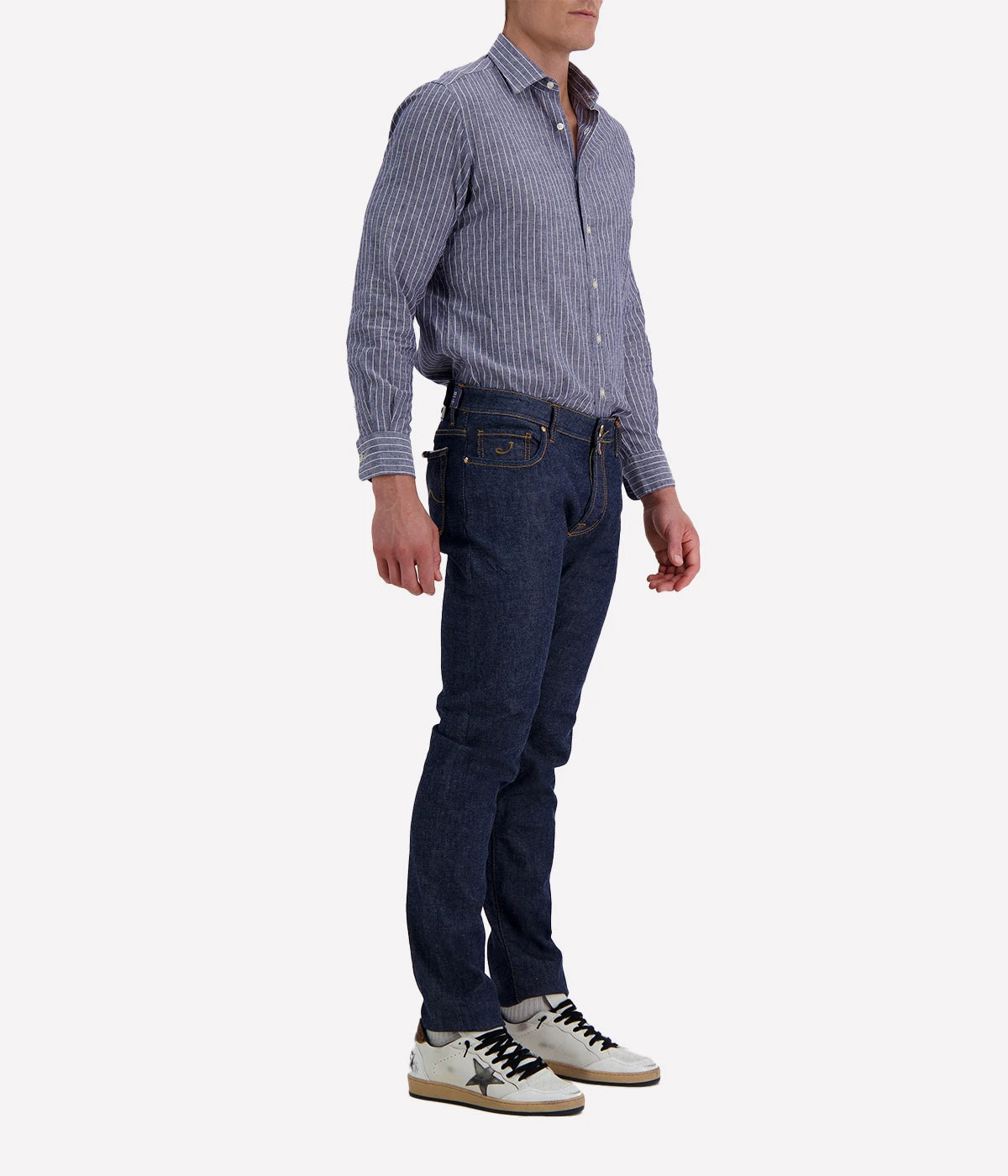 Limited Edition Bard 5 Pkt Slim Fit in 100D Dark Blue Navy Pony Patch