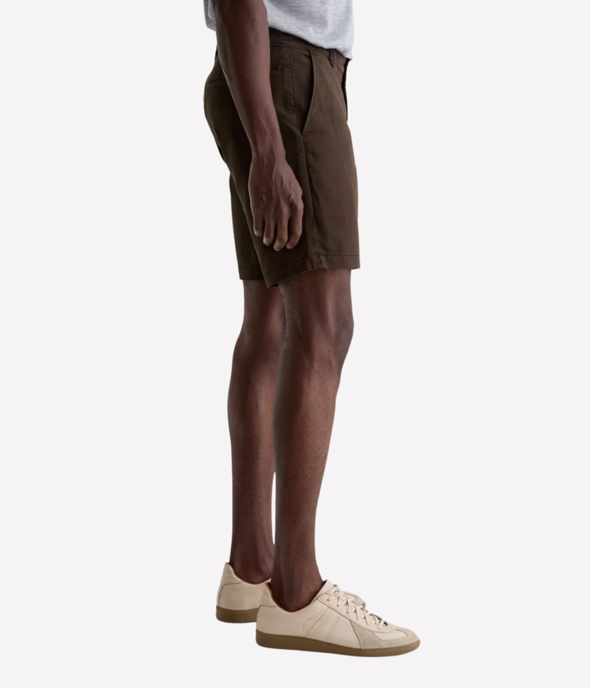 AG Jeans Wanderer Short in Sulfur Oak Barrel – Side View Tailored Slim Fit Shorts