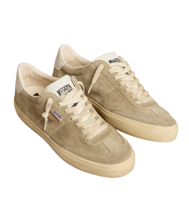 Golden Goose Soul Star Sneaker in Taupe & Milk - Angled Side Shot
