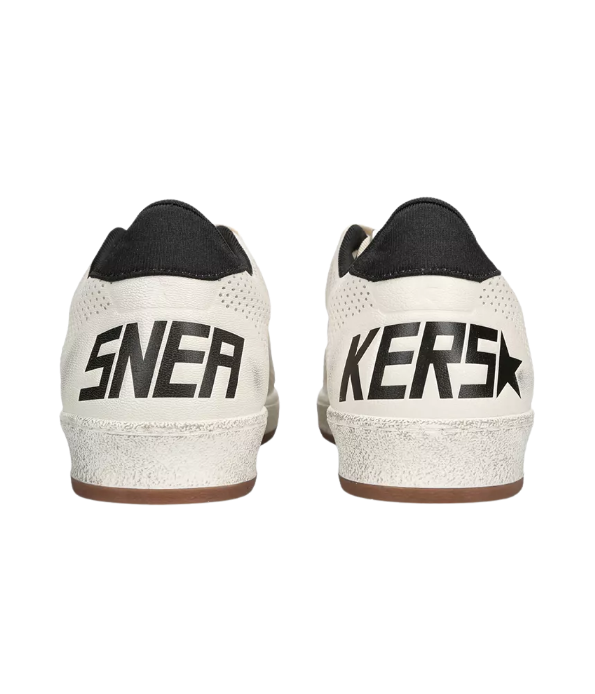 Ballstar Sneaker in Perforated White & Black
