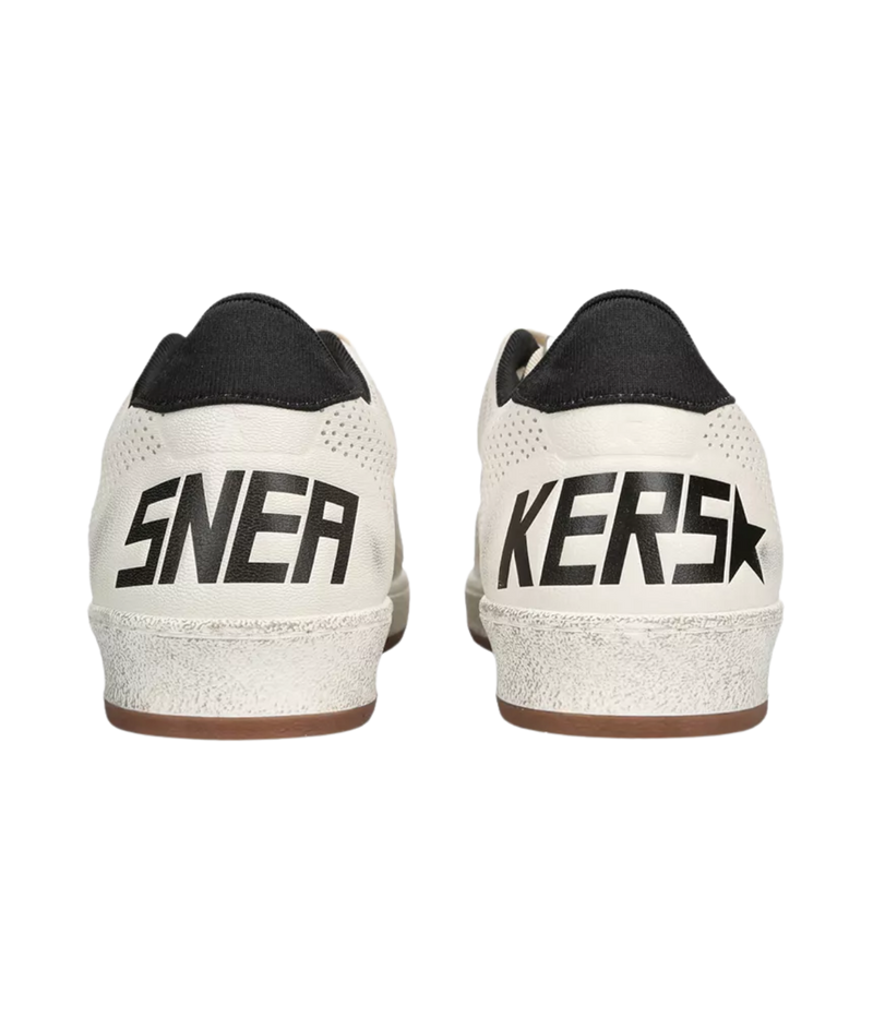 Ballstar Sneaker in Perforated White & Black