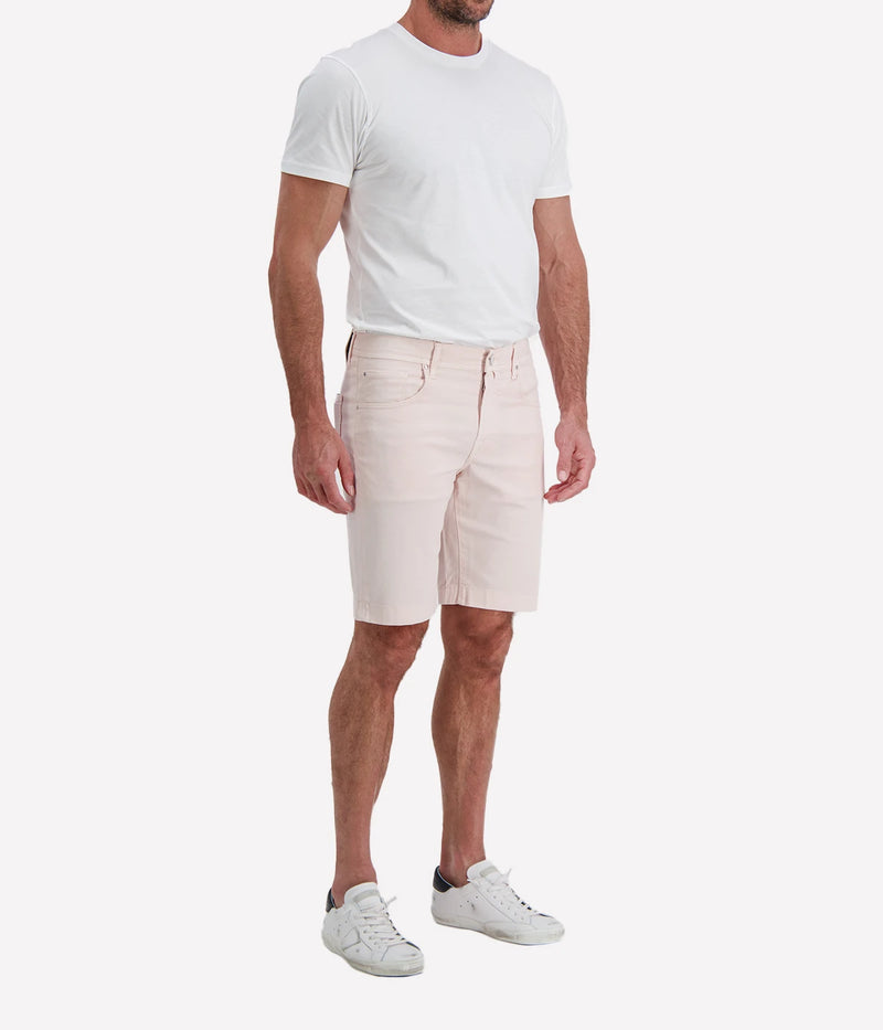 Jacob Cohën Lou Bermuda 5 PKT Slim Fit in Pink Suede Patch – Angled View Slim Fit Bermuda Shorts
