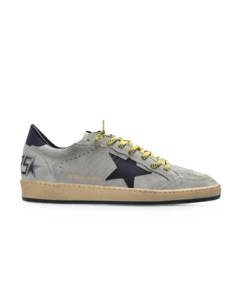 Golden Goose Ball Star Sneaker In Grey Blue - Side Profile