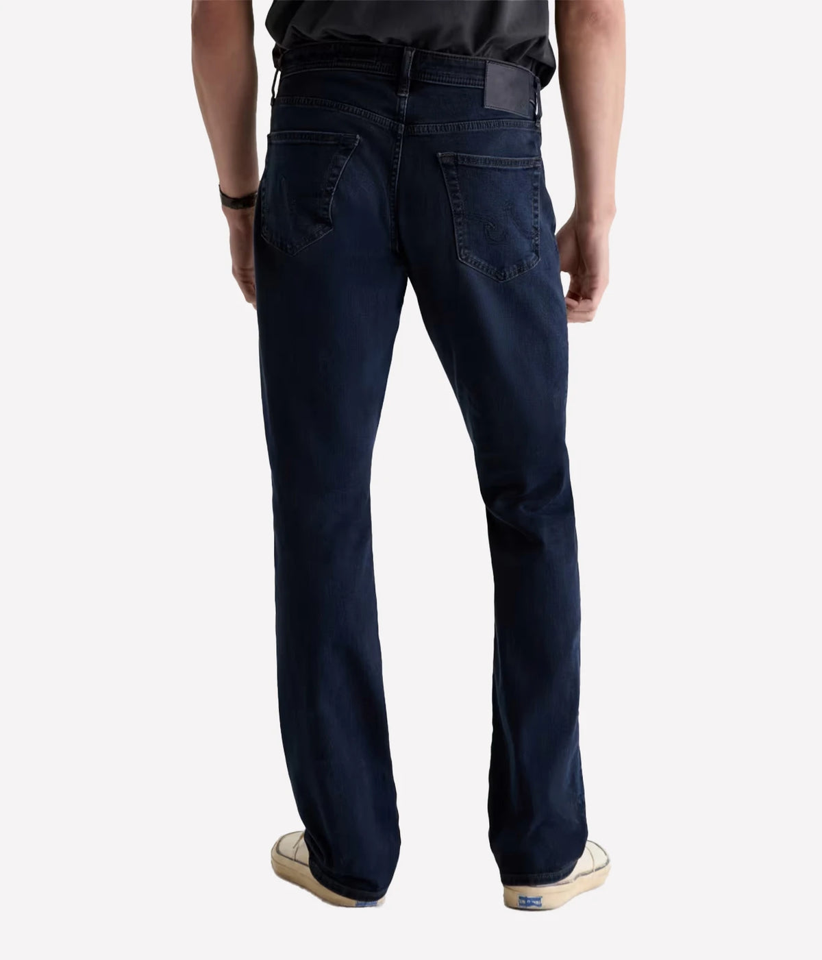 Man wearing AG Graduate Jean in Studio, back view