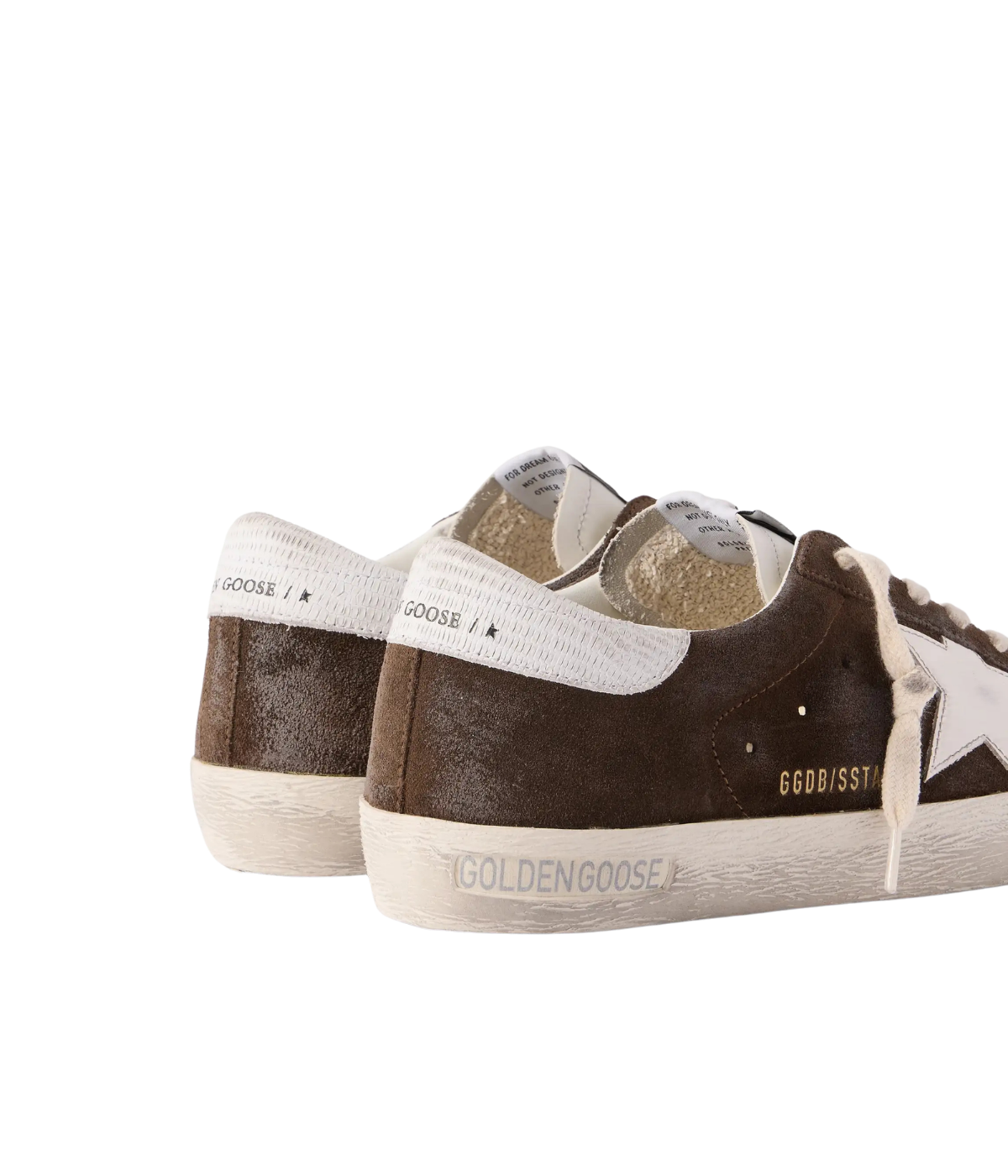 Super Star Sneaker in Brown White - Angled Back Shot