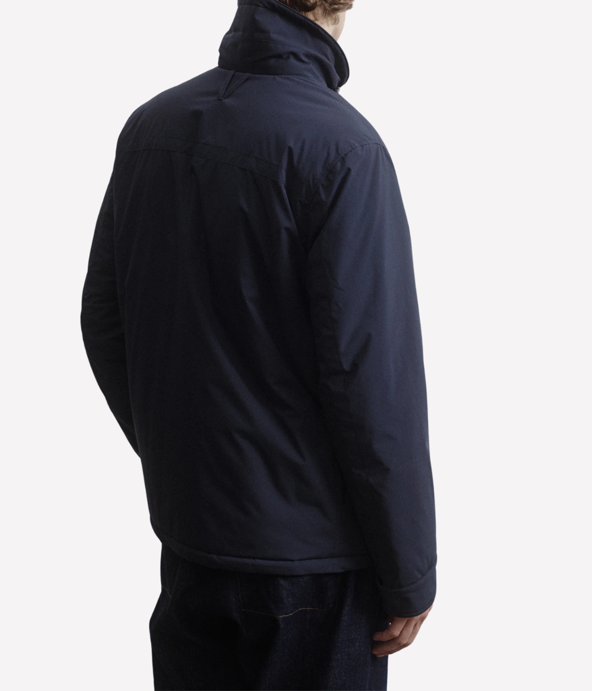 Valstar Loyal Padded Field Jacket in Navy - Angled Back View on Model