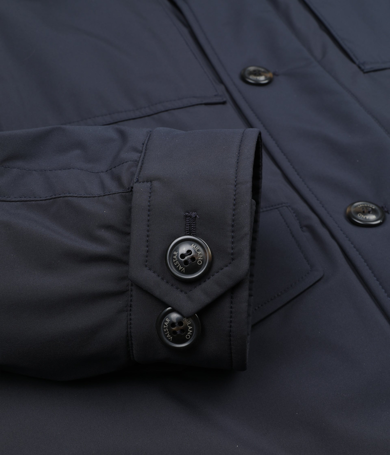 Valstar Loyal Padded Field Jacket in Navy cuff detail.