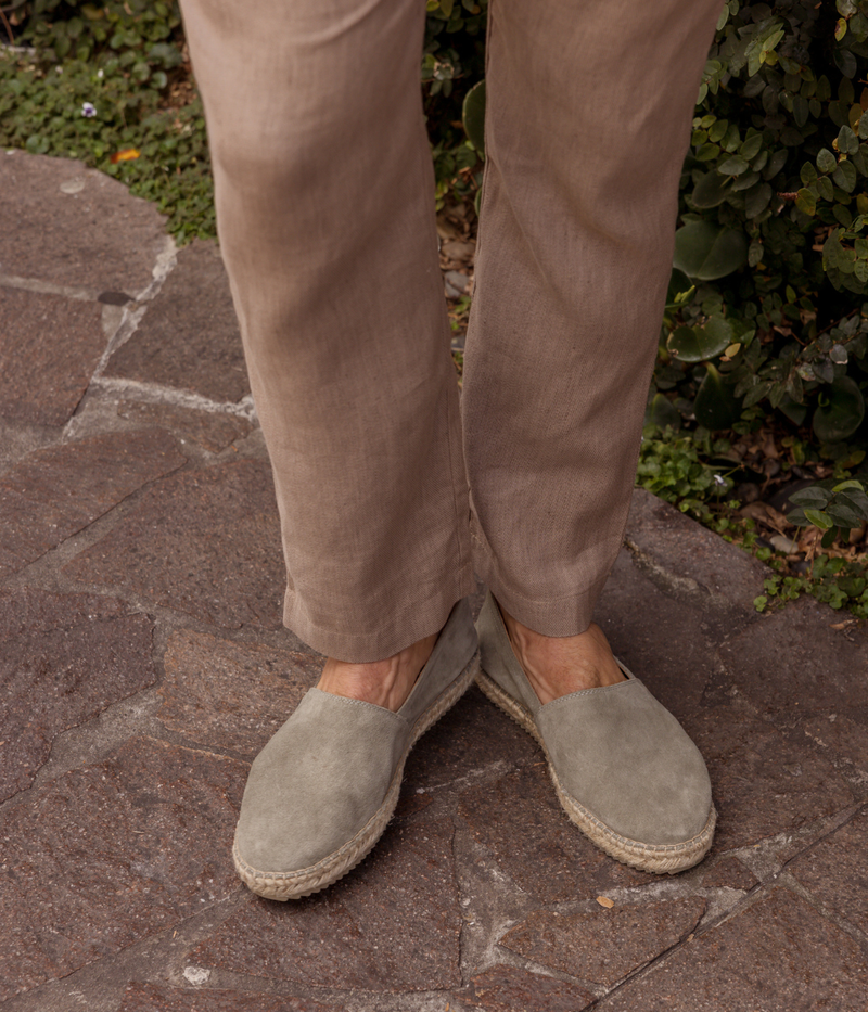 Helio Suede Espadrille in Pale Green
