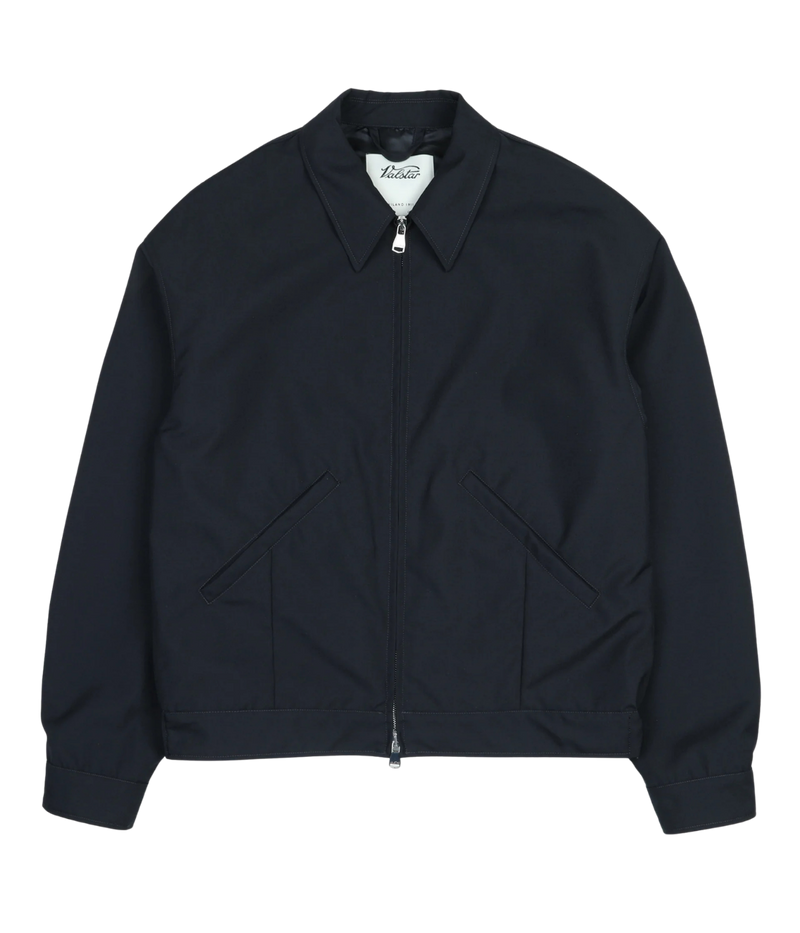 Valstar Stan Bomber Jacket in Navy - Flat Lay Front View