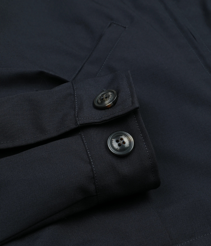 Valstar Stan Bomber Jacket in Navy close up on cuff detail.