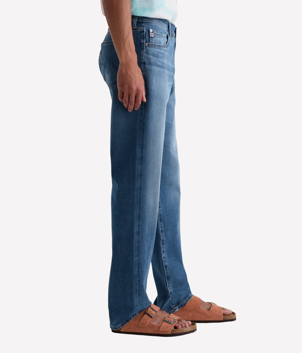 AG Reggie Jean in Northern Vine worn on model - side view.