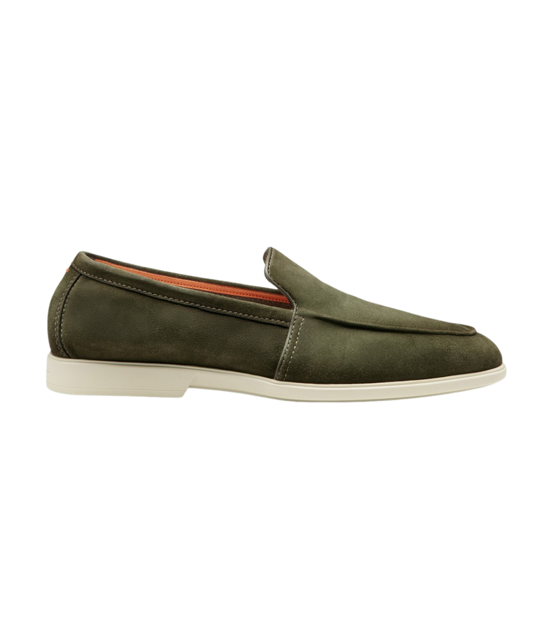 Santoni Malibu Loafer in Green side view.