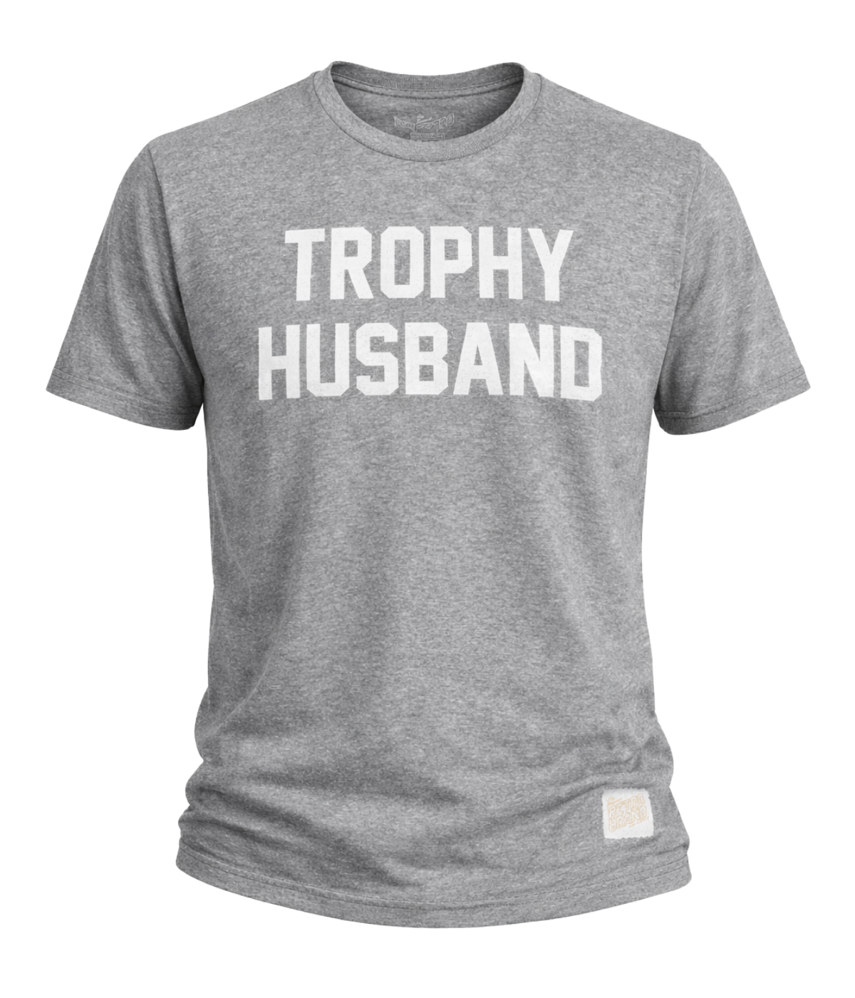 Trophy Husband Tee in Grey & White