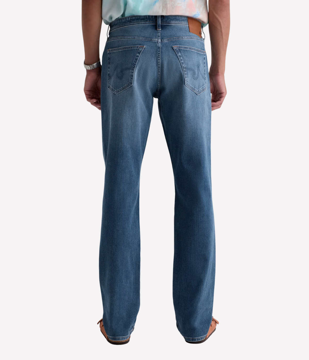 AG Reggie Jean in Northern Vine worn on model - back view