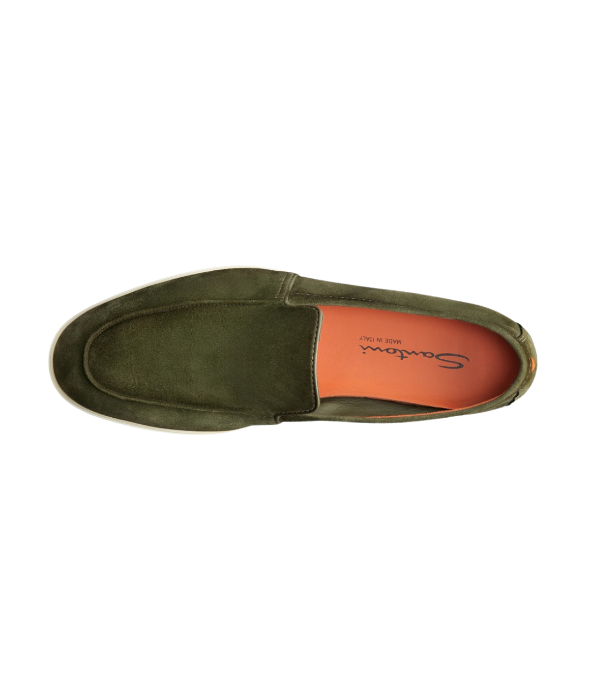 Santoni Malibu Loafer in Green Top View