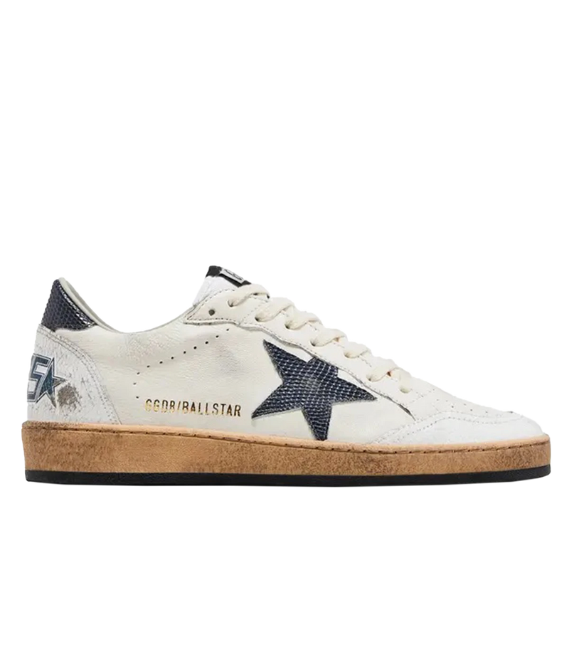 Ball Star Sneaker in White Dusty Blue