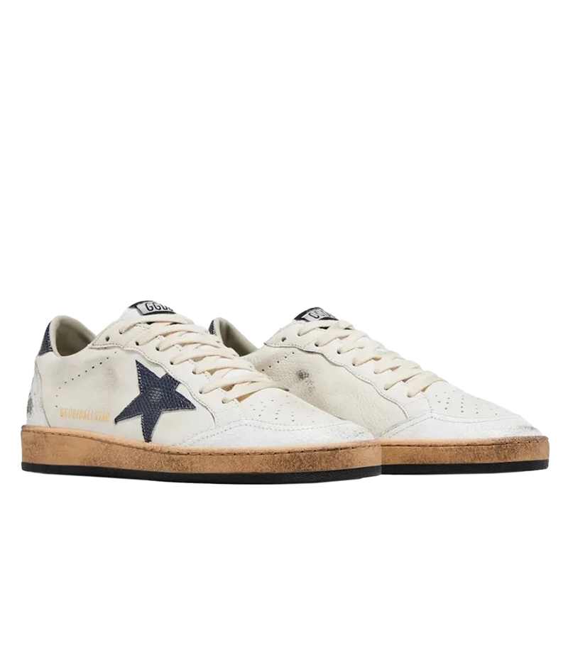 Ball Star Sneaker in White Dusty Blue