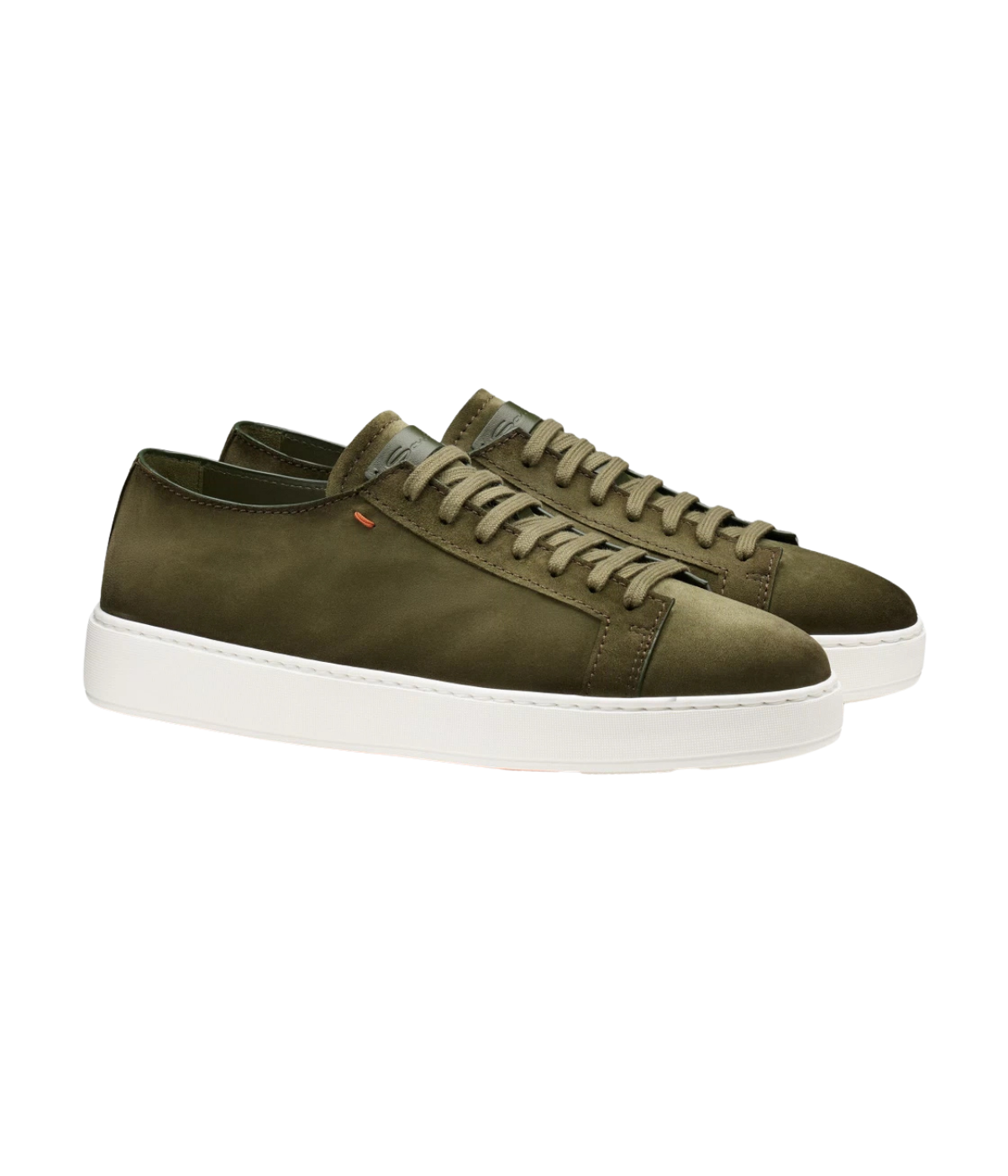 Santoni Damps 2 Sneaker in Green side view in pair. 