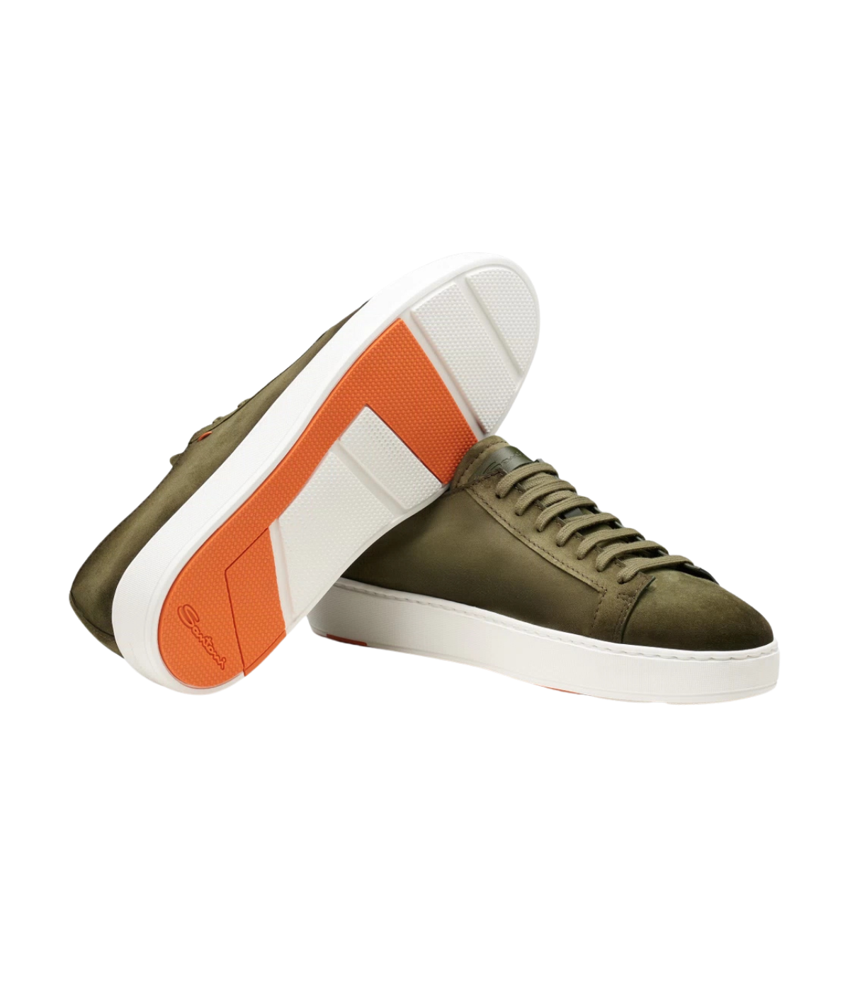 Santoni Damps 2 Sneaker in Green - sole view. 