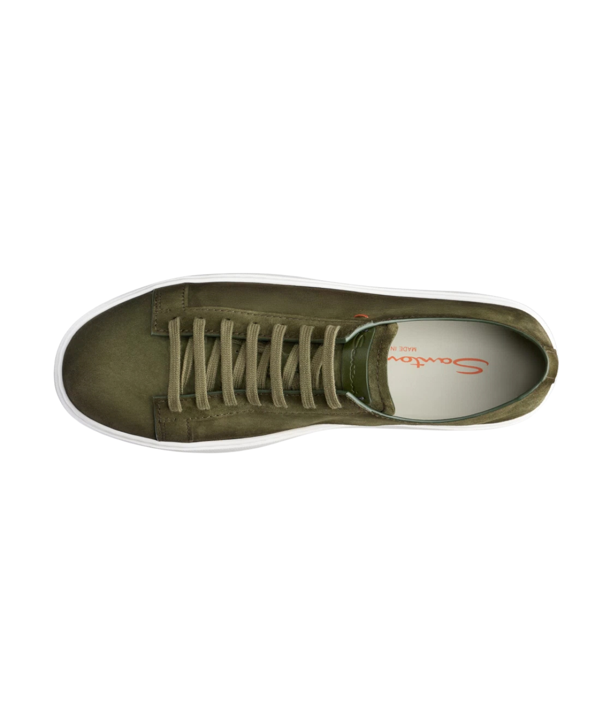 Santoni Damps 2 Sneaker in Green top view.