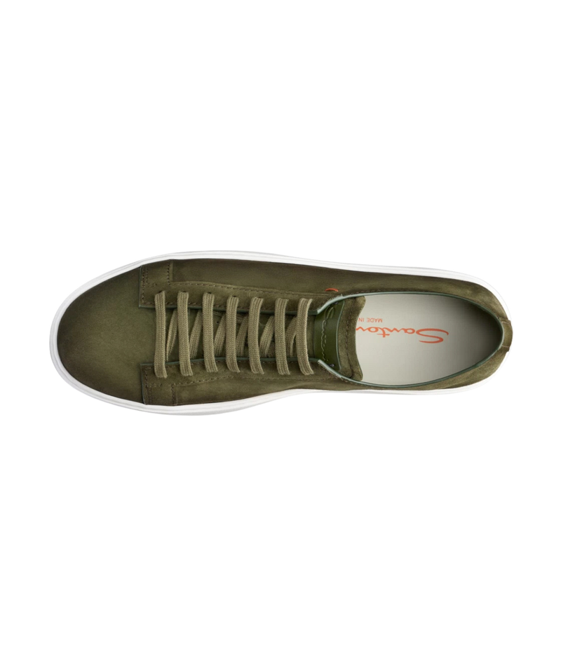 Santoni Damps 2 Sneaker in Green top view.