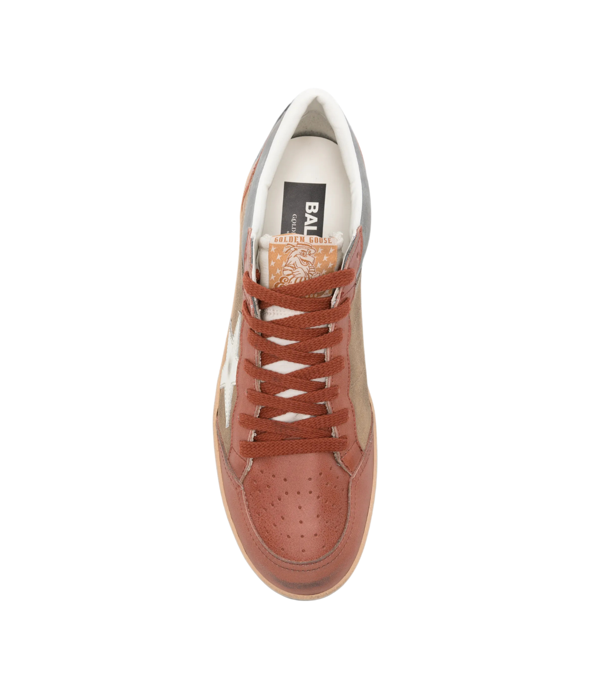 Ball Star Sneaker in Tobacco, Brandy, Beige, Milk & Silver Blue