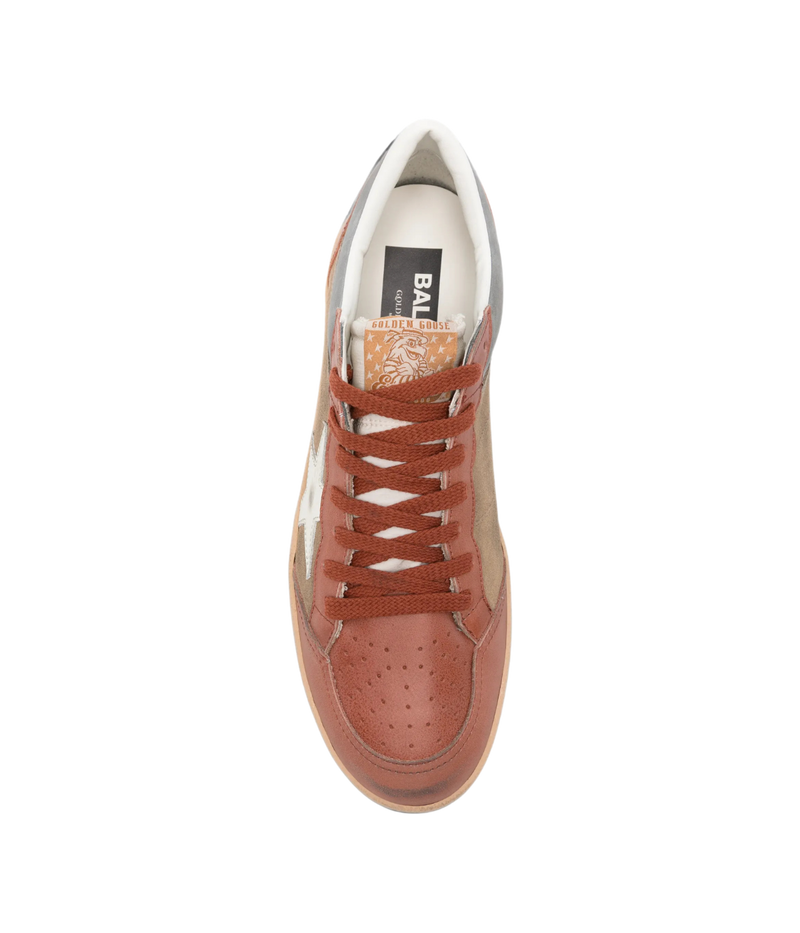 Ball Star Sneaker in Tobacco, Brandy, Beige, Milk & Silver Blue