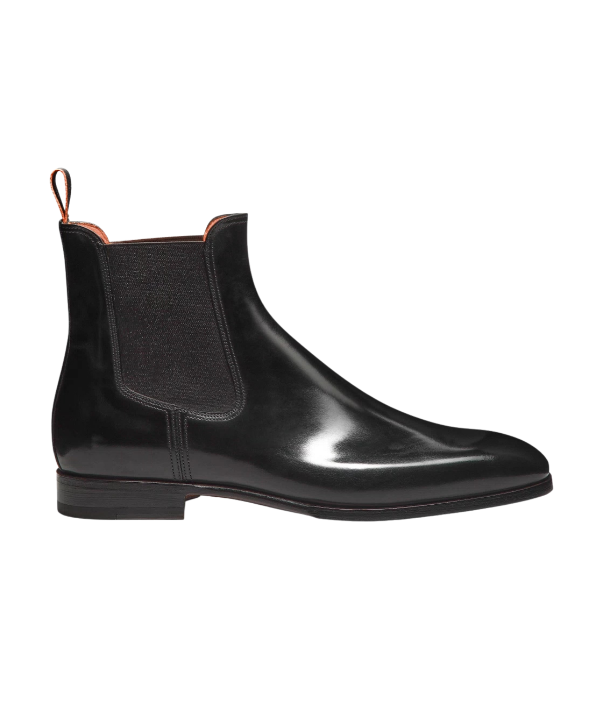 Santoni Archer Boot in Black side view.